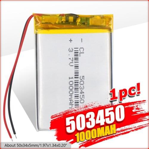 1/2/4x 503450 Rechargeable 3.7v 1000mah Li Po Polymer Lithium Battery With PCB For MP4 MP5 GPS PSP Camera Tablet PC Backup Power
