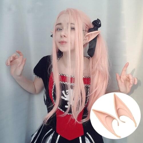 1 Pair of Halloween Party Elf Latex Ears Pointing Anime Fairy Cosplay Costume Vampire Soft Christmas Party Mask