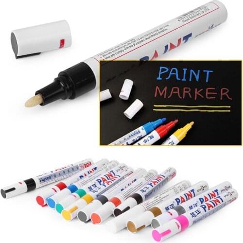 1pcs 12 Color Options Waterproof Car Tyre Tire Tread Rubber Metal Permanent Paint Marker Pen Stationary Painting Supplies