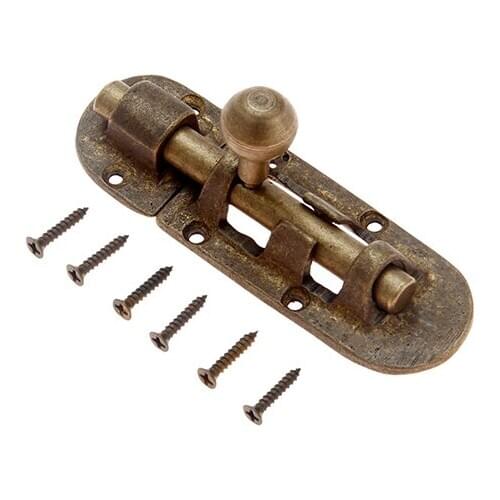 1Pc Brass Door Bolts Vintage Barrel Catch Cupboard Door Lock Slide Bolt Stapler Gate Latch Hardware with Screws