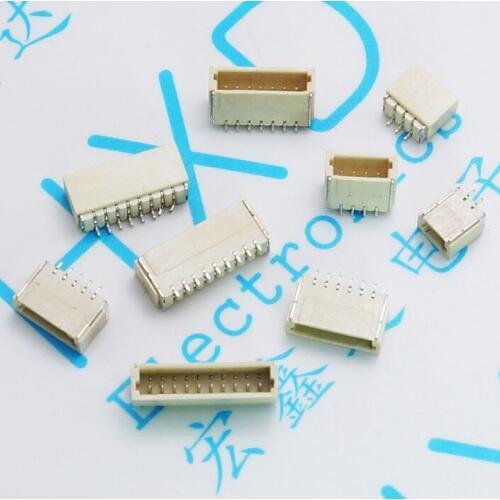100Pcs 1.0mm Pitch SMD Connector Horizontal Plug-in Base 2P-10P Selectable