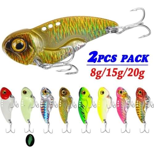 2PCS VIB Fishing Lures Bass Wobbler Artificial Hard Bait Long Shot Sinking Fishing Lures Fishing Tackle 8g/15g/20g