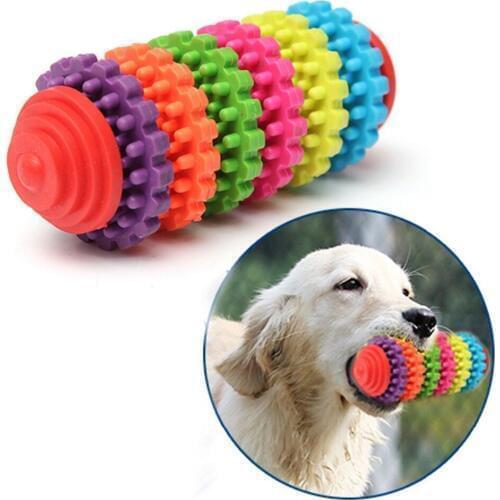 4 Color Pet Dog Puppy Cat Chew Play Toy Durable Rubber Dental Teething Healthy Cleaning Gums Interactive Toys