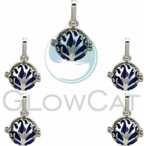 5X Life Tree Pearl Round Cage Jewelry Findings Cage Locket Pendant Essential Oil Diffuser Locket For Oyster Pearl Necklace