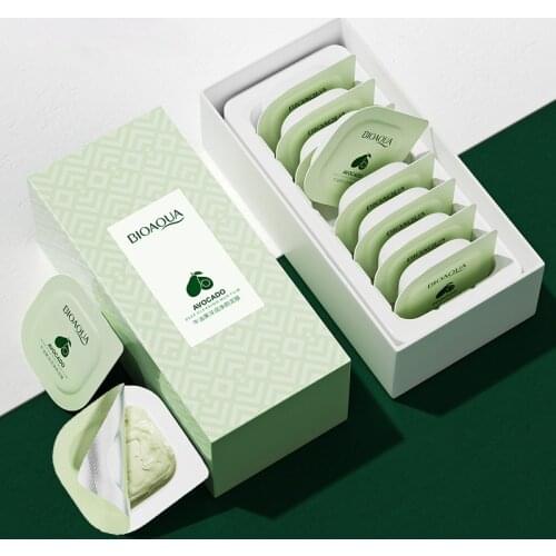 8PCS/set of moisturizing oil control acne smear mask boxed Korean skin care product avocado extract clearing cream mask