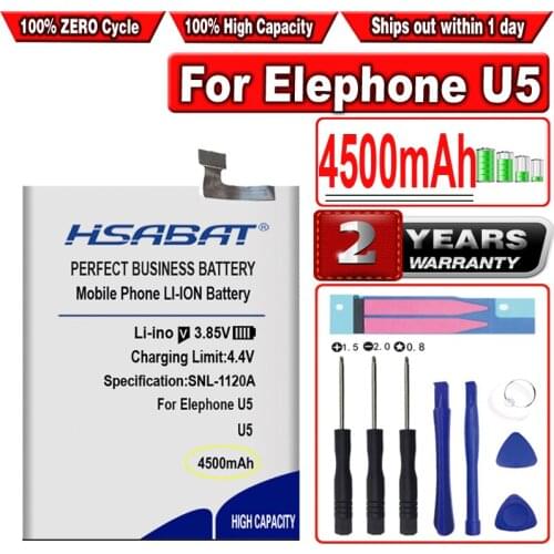HSABAT 4500mAh Battery for Elephone U5 6.4inch Smart Phone