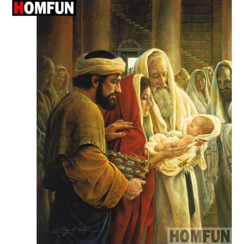 HOMFUN Full Square/Round Drill 5D DIY Diamond Painting "Religious figure" Embroidery Cross Stitch 5D Home Decor Gift A09130