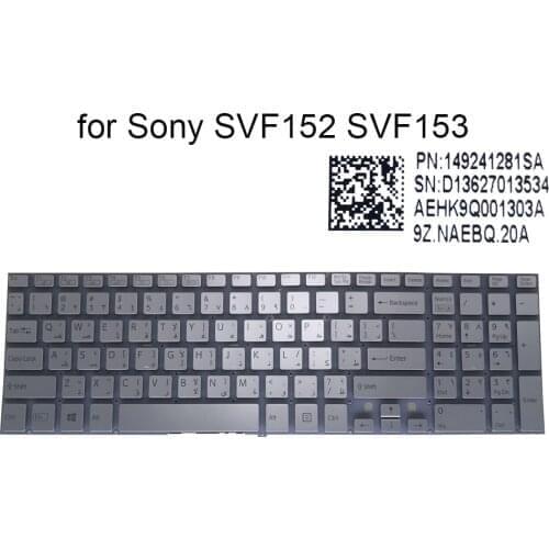 Arabic laptop keyboard for Sony VAIO SVF152 SVF153 SVF15 SVF1541 AR qwerty replacement keyboards sale 149241281SA 9Z.NAEBQ.20A