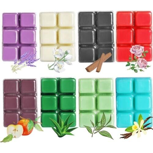 Scented Wax Melts Air Freshener, Soy Wax Warmer Cubes Apple Aloe Green Tea Sandalwood Rose Vanilla Jasmine Lavender