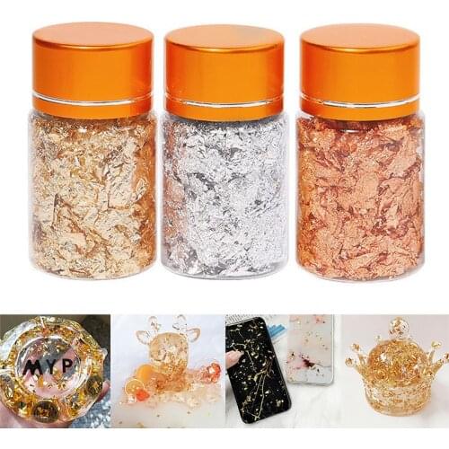 3/5/10g Shiny Gold Foil Paper Sequins Leaf Flake Sheets Bulk Glitters Confetti For Gilding DIY Nail Art Decor Resin Mold Filling