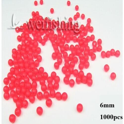 BlueSea 1000pcs/Bag 6mm Premium Quality Round Luminous Fishing Float Beads Fishing Glow Beads Red Color