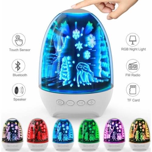 Bluetooth Speaker For Kids With Night Light 3 Level Brightness Color Changing RGB Touch Control Dimmable For Christmas gifts