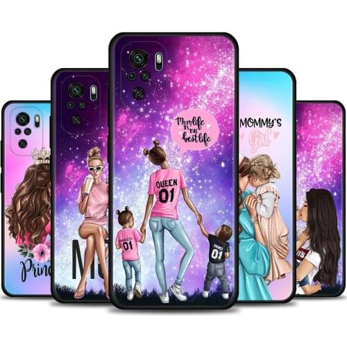 Phone Case for Xiaomi Redmi Note 10 Pro 5G 8 8T 9 9T 9S Soft Cover for Redmi 7 7A 8A 9A 9C 9T TPU Funda Capa Fashion Mom baby