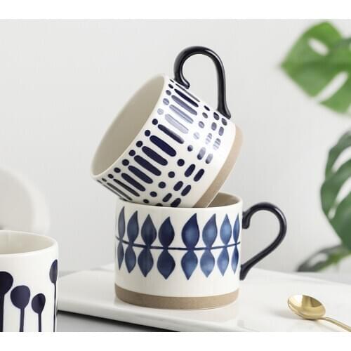 Cutelife Ins Nordic White Ceramic Tumbler Cup Retro Milk Water Tea Mug Vintage Reusable Coffee Cup Lid Home Decor Heat Resistant