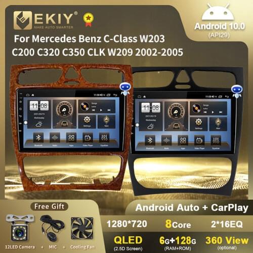EKIY For Mercedes Benz C-Class W203 C200 C320 C350 CLK W209 2002-2005 Android 9 Car Radio GPS Navigation Multimedia Video Player