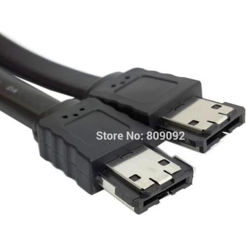 High quality 3Gbps Black eSATA to eSATA 7 Pin Shielded External Hard Disk Cable
