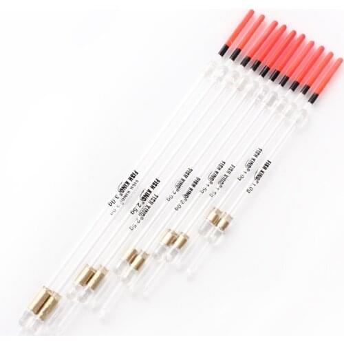 FISH KING 10pcs 1/1.5/2/2.5/3g Mix Size Plastic Hard Fishing Float With Transparent Tube Fishing Tackle