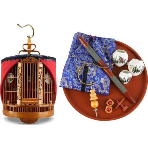 Guizhou thrush bird cage bamboo boutique complete set of accessories ocean cage factory carved myna bird cage large hand