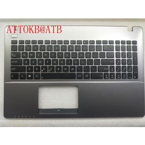 New standard Laptop palmrest keyboard for Asus vm580D X550D A550d VM590Z X550DP K550dp K555Z keyboard With topcase Silver Shell