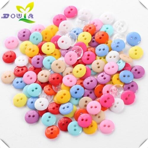 Buttons monopoly two eye bread buckle children color DIY button drawing button flower material 200pcs/ package