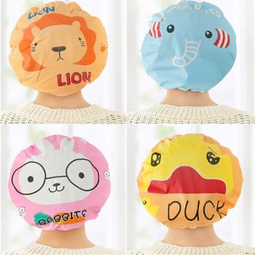 Cute Shower Cap Female Oil-proof cap Shower Cap Reusable Hair Cap Sauna Bath Spplies Childrens Wterproof Shower Cap Bathroom