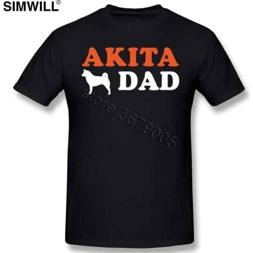 Male Akita Dog Tee Funny Akita Dad T shirt Short Sleeved 100% Cotton Print T-Shirts Round Collar Awesome Fans Apparel Tshirt