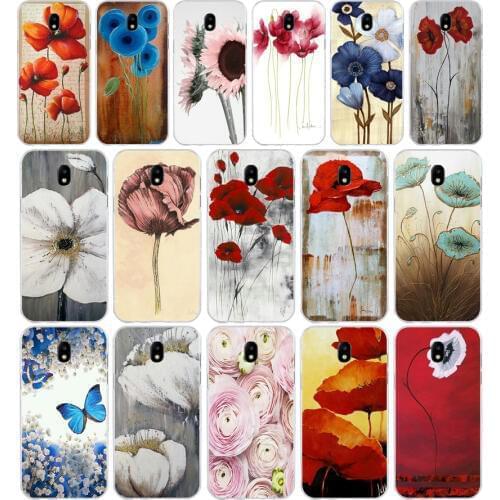 196H Color Blossom Soft Silicone Tpu Cover phone Case for Samsung j3 j5 j7 2016 2017 a3 2016 a5 2017 a6 2018