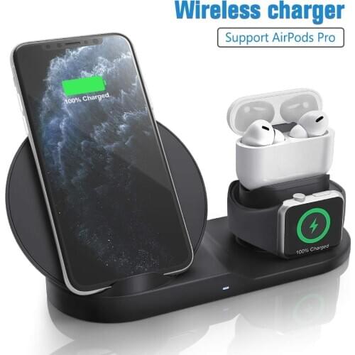 N30 Fast Charge 3 In 1 Wireless Charger For Iphone 11 Pro Charger Dock For Apple Watch 5 4 Airpods Pro Wireless Charge Stand