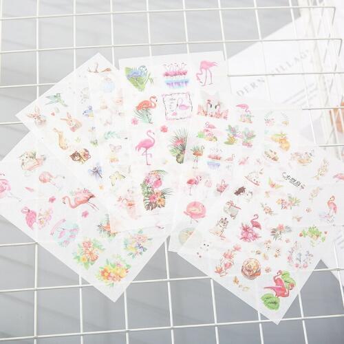 Cute Flamingo Bullet Journal Decorative Stationery Stickers set Scrapbooking DIY Diary Album Stick Lable Japanese Stationary