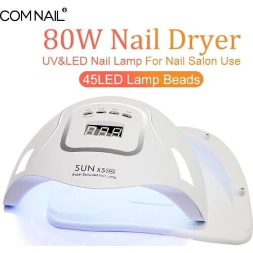 Newest SUNX5 Max 80W LED Lamp Nail Dryer 45 LEDs UV Ice Lamp For Drying Gel Polish 10/30/60/99s Timer Auto Sensor Manicure Tools