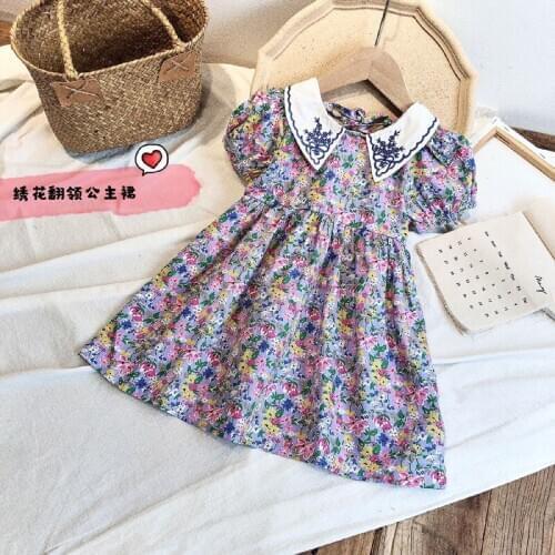 Girls Clothes 2020 New Girls Foreign Style Floral Dress Children Korean Halter Chiffon Skirt Baby Princess Dress