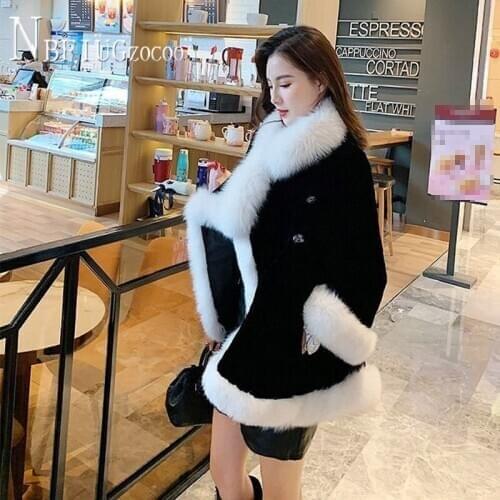 2020 Autumn Winter New Imitation Fox Fur Women Coat Slim Female Plush Overcoat