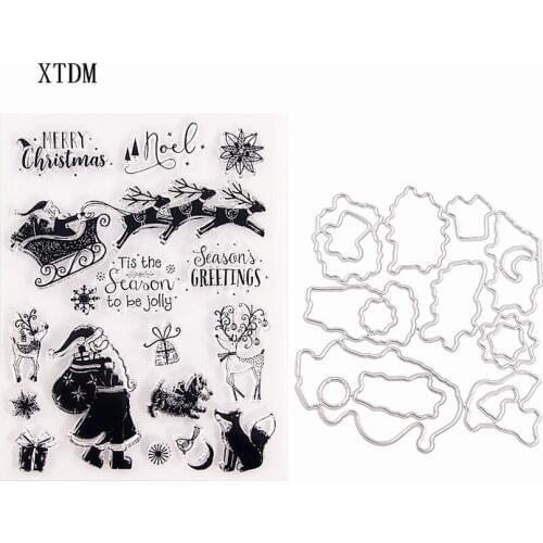 Cutting dies Santa Claus metal printing craft paper relief DIY embossed Easter New Year Valentines Day