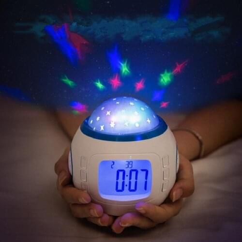 Starry Sky Projection Lamp Bedroom Night Light uminous Electronic Alarm Clock