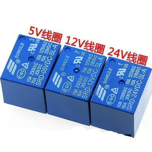 5PCS/LOT Relay SRD-05VDC 12VDC 24VDC 48VDC-SL-A 4PIN 10A