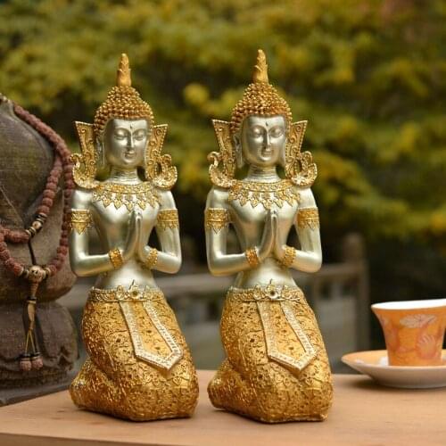 Retro Town House Southeast Asia Kneeling Buddha Ornament Thai Restaurant Doorman Decorations Welcome Thai Style