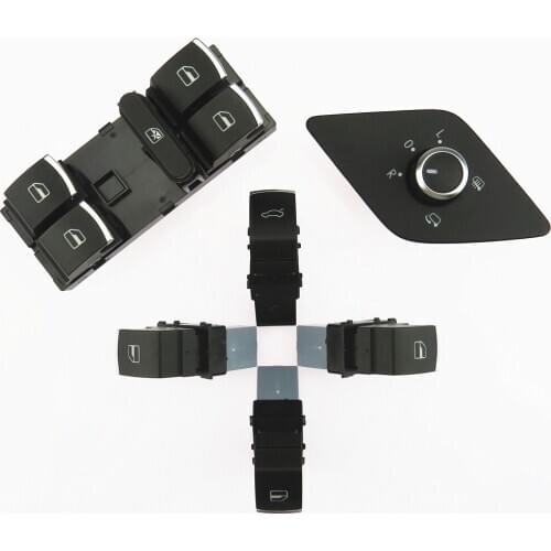 SCJYRXS Window Master Switch & Side Mirror Knob & Glass Trunk Lock Button For MK6 5ND959857 5ND959855 16D959565A 16D959831B