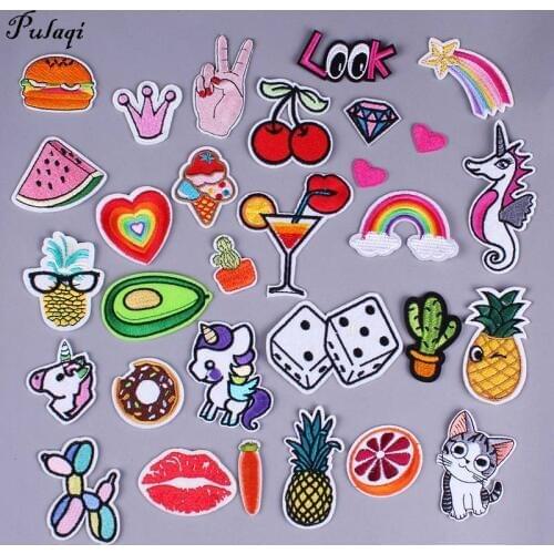 Pulaqi Anime Patches Clothes Stickers E Girl Clothes Iron Sew On Patches Thermo Stickers On Clothes Iron-on Stripes On Clothes F