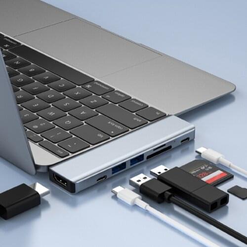 USB Hub 3.0 Splitter 1 to 7 Port USB Hub Extensions USB 3.0 2.0 Hub and SD/Micro Card Read USB Docking Station Splitter