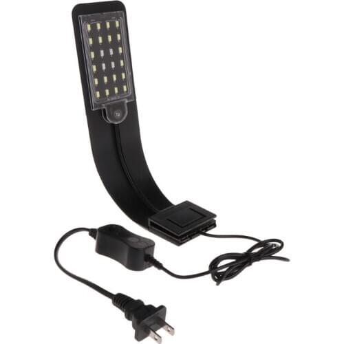 High quality Aquarium Light US 110V 10W Fish Tank Lamp Water Plants Blue&White Clip Lighting