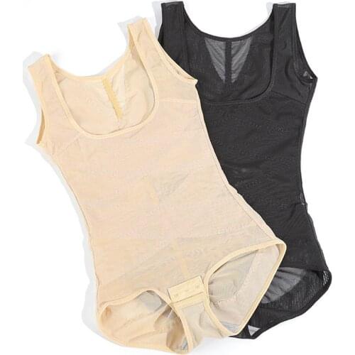 Lynmiss Women Body Shaper Underwear Ice Silk Bodysuit Corset Mesh Sexy Lingerie Buttocks Abdomen Rompers Corset Body Underwear