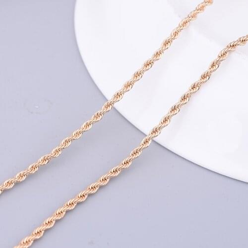 2m/batch jewelry chain, exquisitely made solid brass cable chain DIY necklace bracelet found, rope thickness 2mm-copper