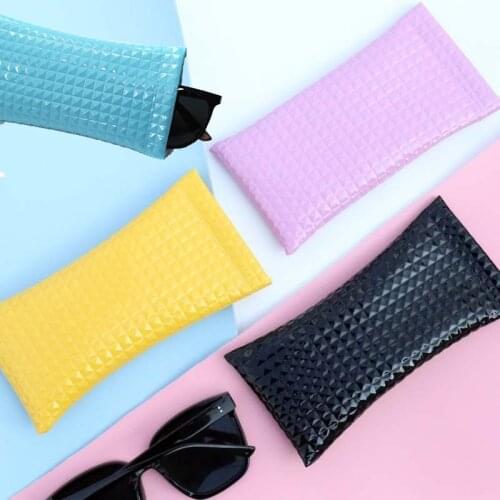 1Pcs Sunglasses Bag PU Leather Glass Case Pouch Mobile Phone Wallet Portable Candy Color Storege Case New Fashionable Wholesale