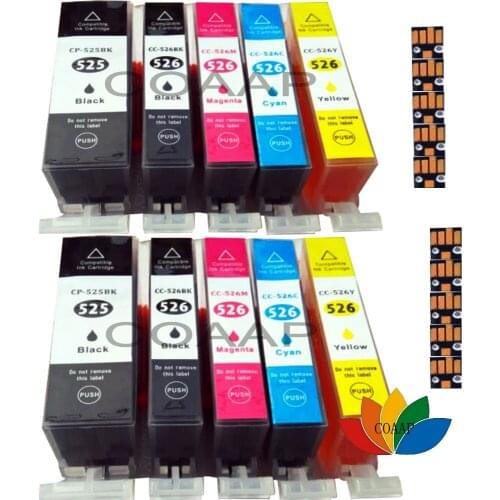 10x pgi525/cli526 ink cartridge for Pixma MG6100 MG6150 MG6250 MG8220 MG8250 iP4840 iP4850 iP4950 inkjet Printer