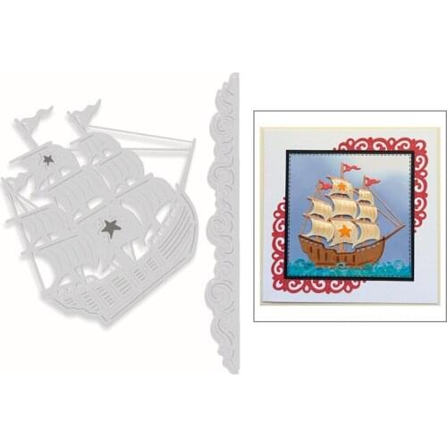 2020 New Sailboat Metal Cutting Dies For Cut Paper Craft Making Waves Decoration Greeting Card Album DIY Scrapbooking No Stamps