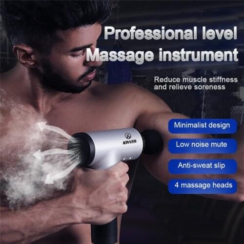 3600RPM Fascia Gun ≤65dB Low Noise Pulsating Vibration Massage Gun 60Hz High Frequency Stimulation Muscle Relaxation Massager