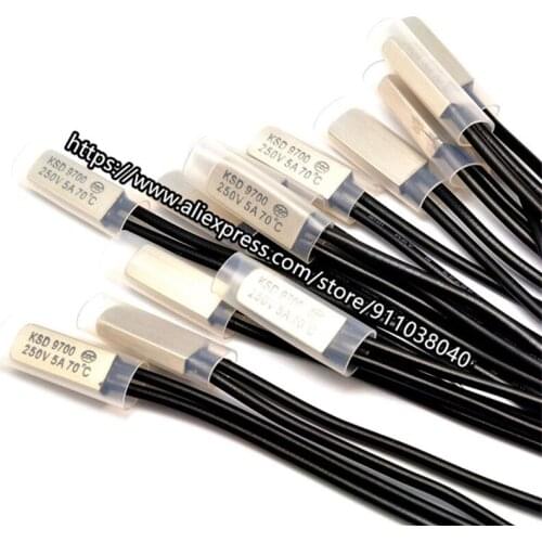 5pcs/lot KSD9700 temperature control switch temperature switch thermal protector 5A metal normally open normally closed 250V 30