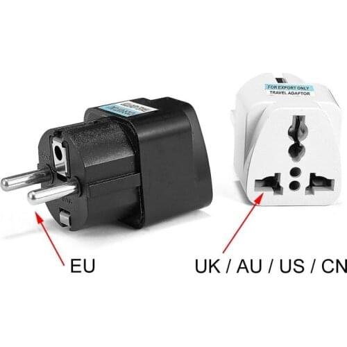 500pcs European EU Plug Adapter Universal UK USA To EU Euro Travel Power Adapter International Electrical EU Plug Adapter
