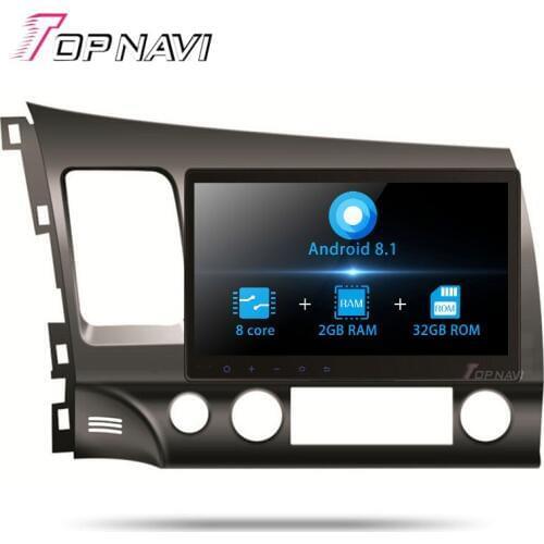 Android 8.1 Auto Radio Media Players 10.1'' for Honda CIVIC 2006 2007 2008 2009 2010 2011 Topnavi Automotive Optional Camera
