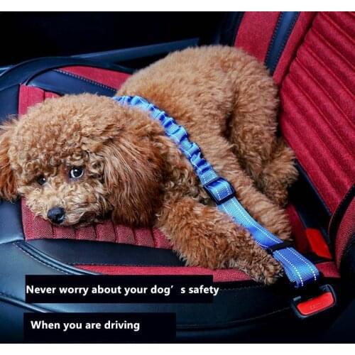 Dog Cat Car Safety Belt Adjustable Seat Belt Pet Seatbelt Lead Leash P Chain Travel Clip Collar Seat Lock For Small Medium Dogs